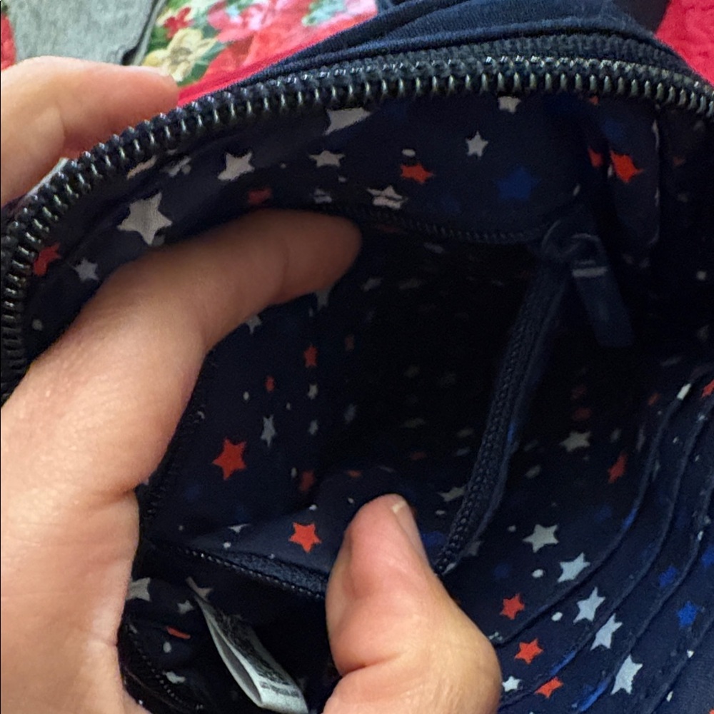 Vera Bradley Iconic Convertible Small Crossbody bag Navy embroidered flowers - Picture 12 of 15